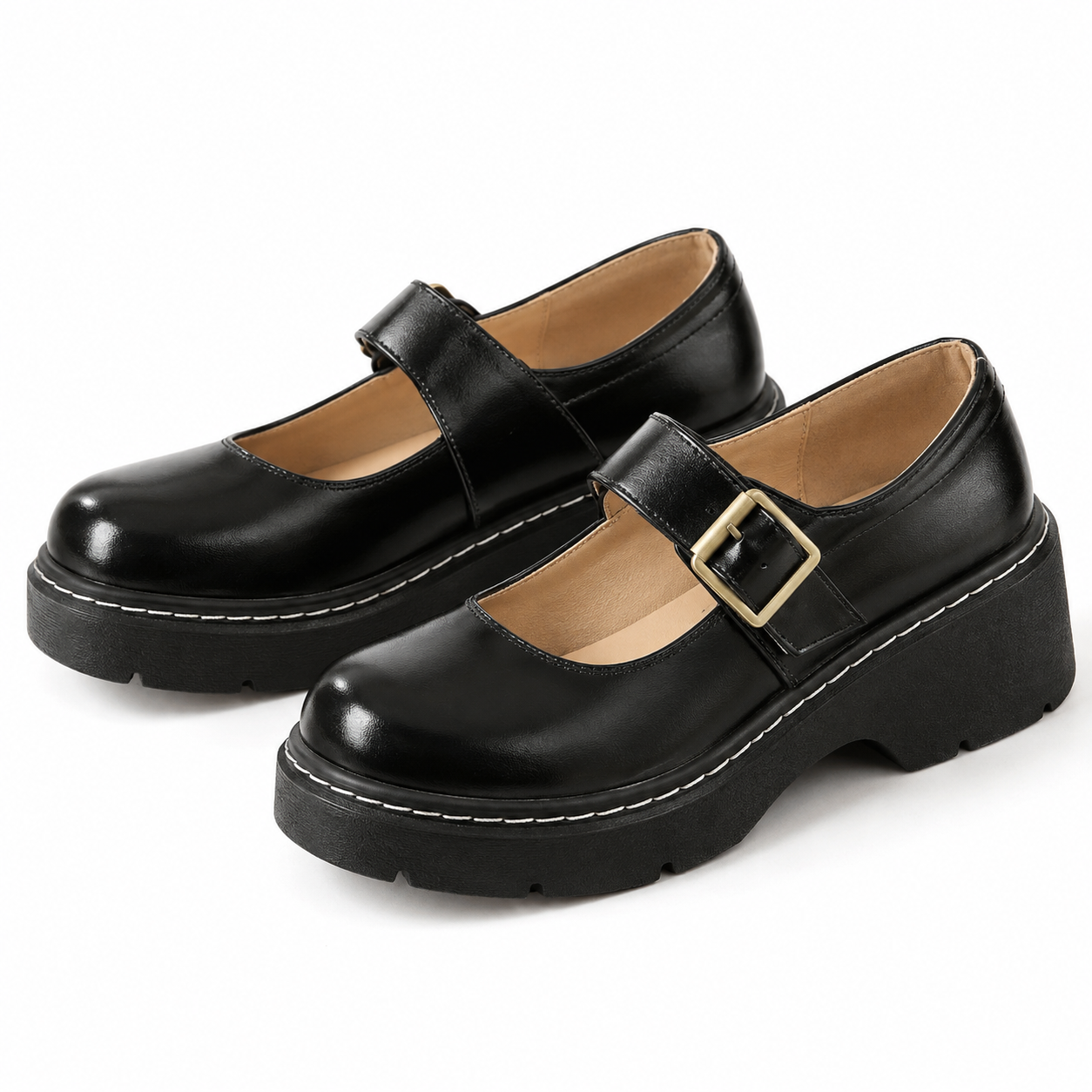 Luna - Platform Buckle Mary Janes