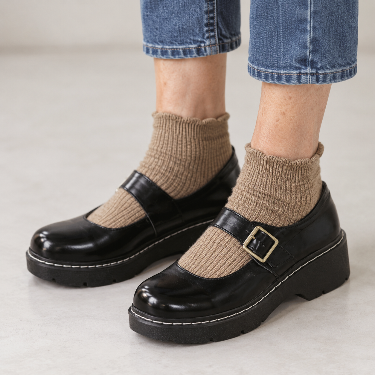 Luna - Platform Buckle Mary Janes