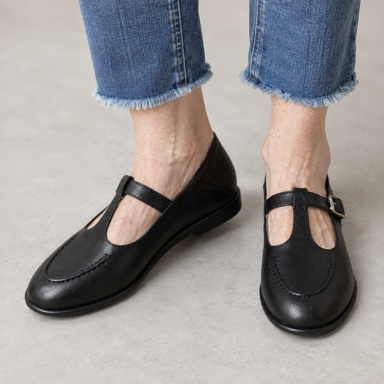 Camila - T-Bar Mary Janes with Low Block Heel