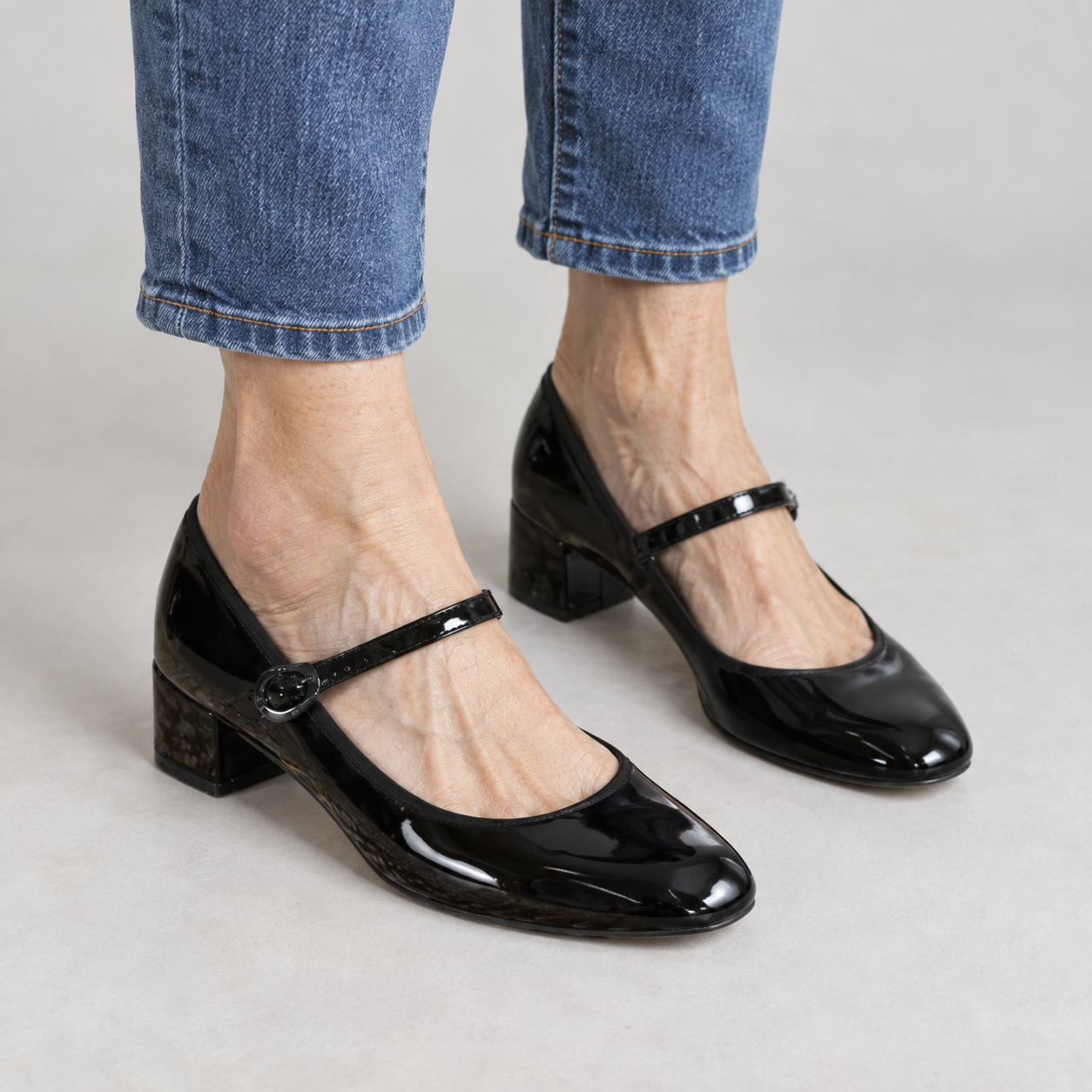 Helena - Patent Round-Toe Mary Janes