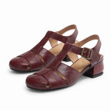 Amelia - Woven T-Strap Sandals