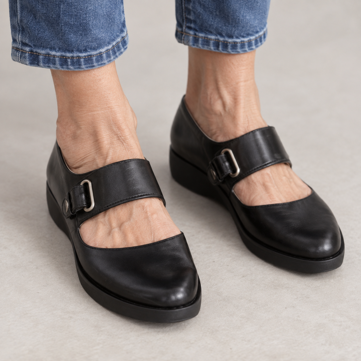 Sofia - Buckle-Strap Backless Mules