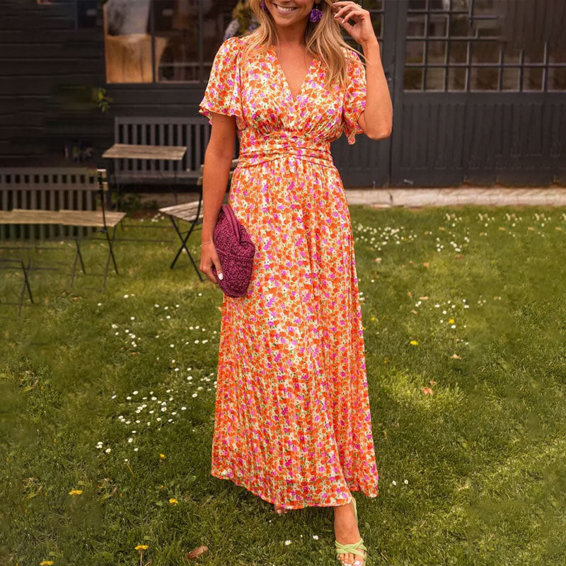 Shirred-Waist Maxi Dress by Eleanor Vale