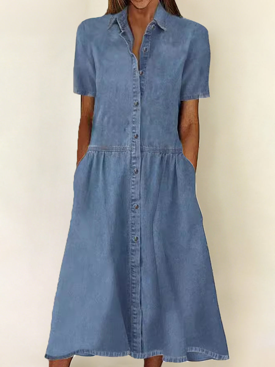 Short sleeve denim dress