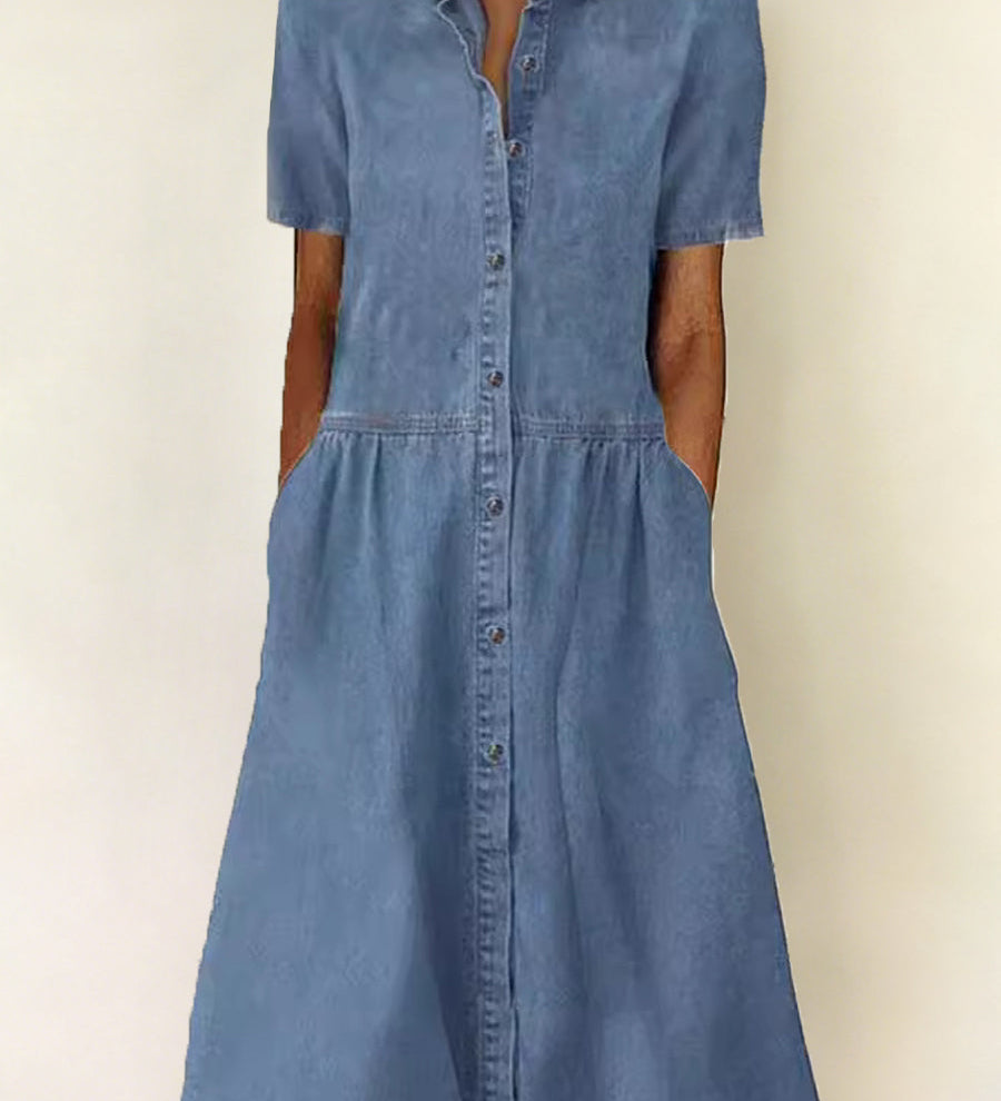 Short sleeve denim dress