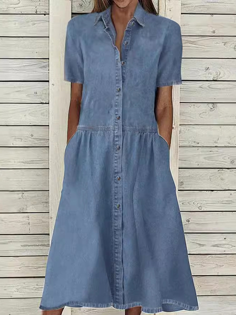 Short sleeve denim dress