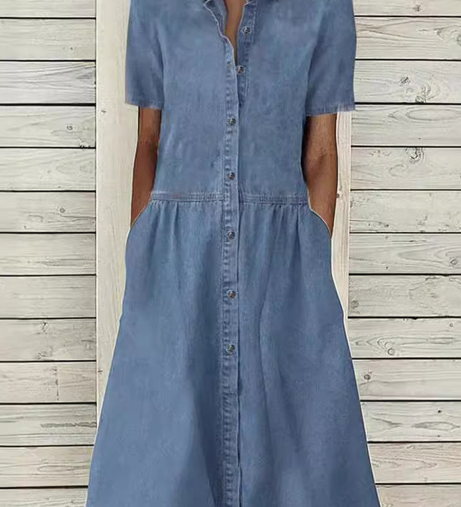 Short sleeve denim dress
