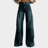 Wide-leg vintage-fade jeans