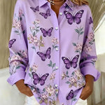 Butterfly and floral print blouse
