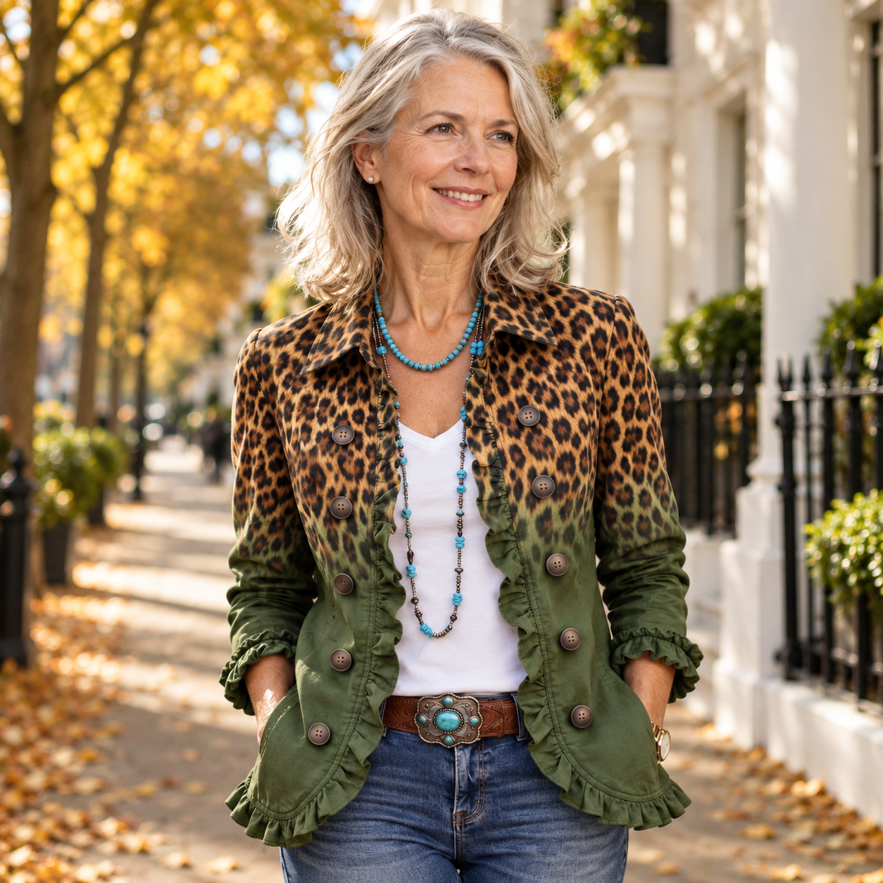 Elspeth - Turquoise-Ombre Blazer - Green