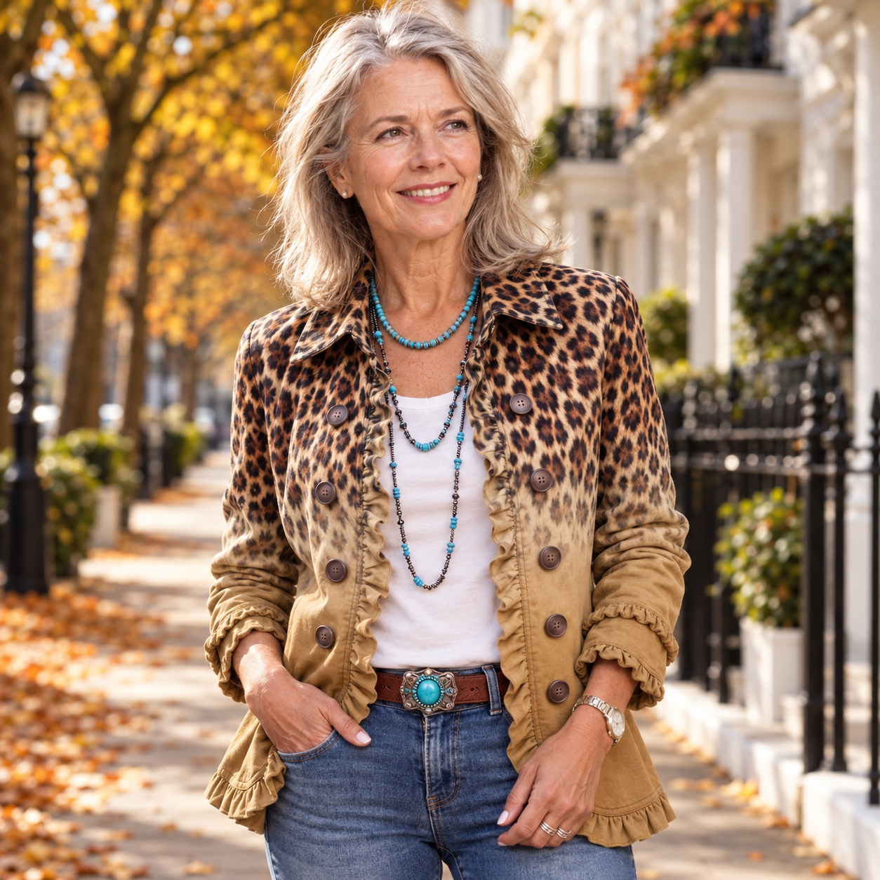Elspeth - Turquoise-Ombre Blazer - Ochre