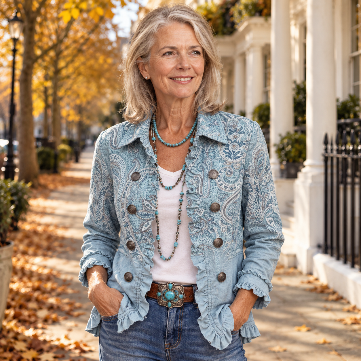 Estrella - Sky-Paisley Vintage Jacket